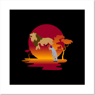 Colouring Lion T-shirt Design Posters and Art